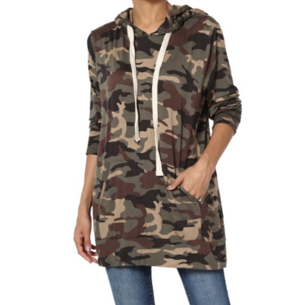 NEW Camo Green Oversized Hoodie Sweatshirt… - Picture 2 of 5